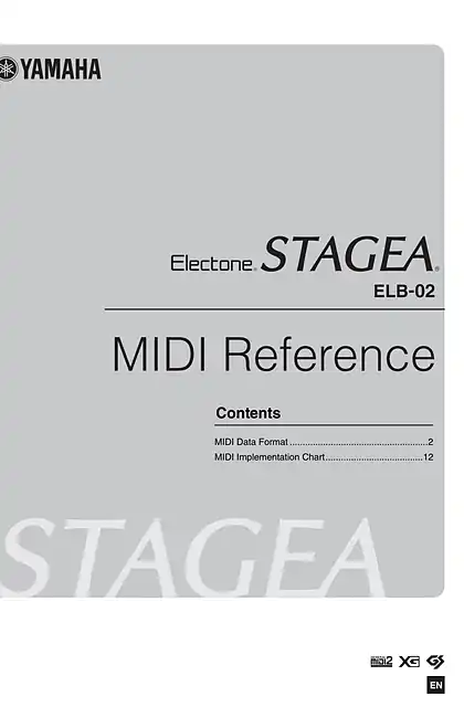 yamaha雅马哈ELB-02 MIDI Reference